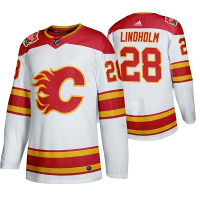 Calgary Calgary Flames #28 Elias Lindholm Men's 2019-20 Heritage Classic Authentic White Stitched NHL Jersey Men's